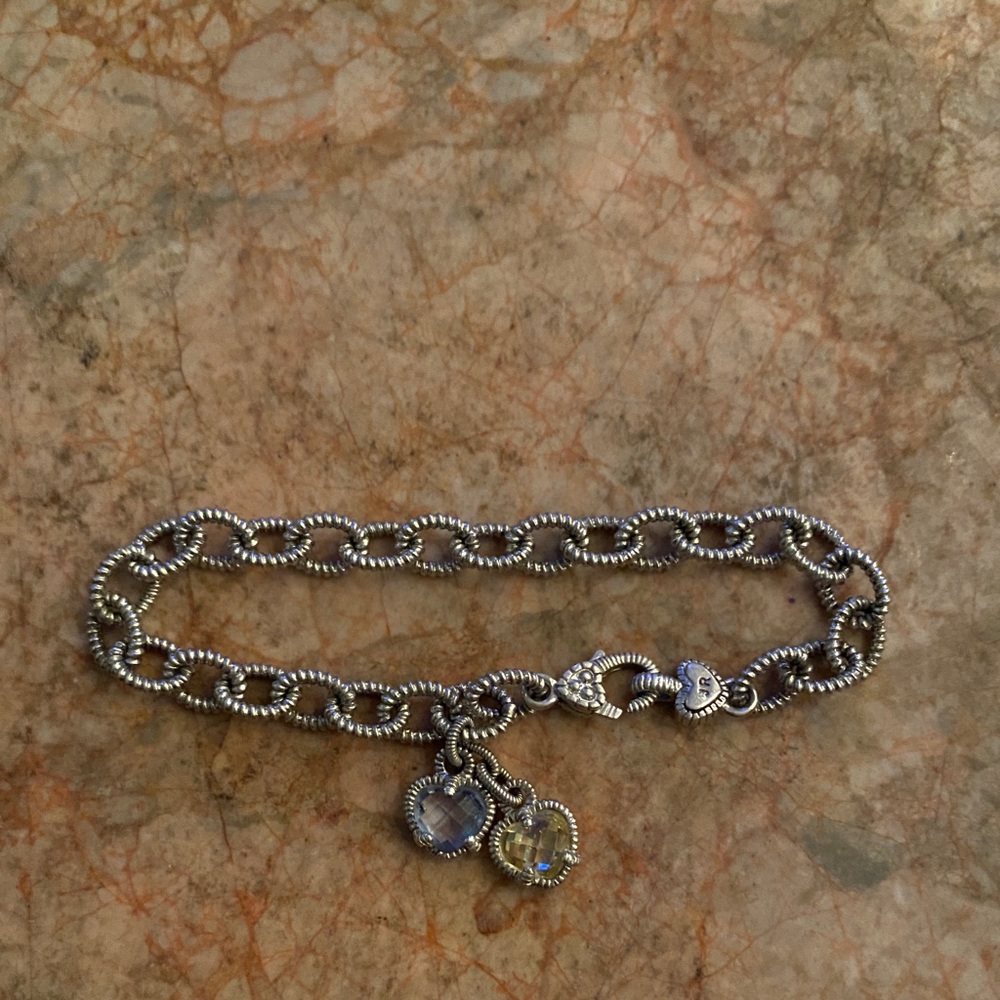 Judith Ripka Blue Quartz Canary Crystal Bracelet